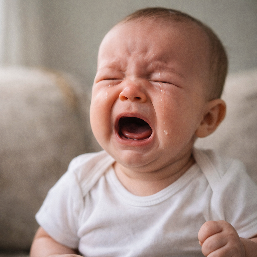 Plačící miminko v objetí